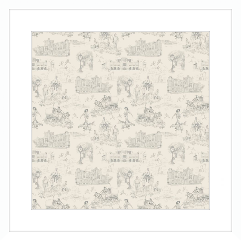 Norman Toile Print - Cream & Slate