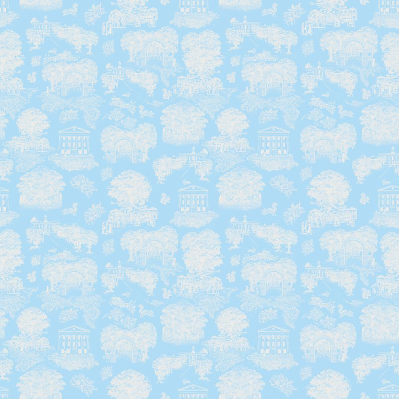 Oxford Toile Framed Print - Powder Blue