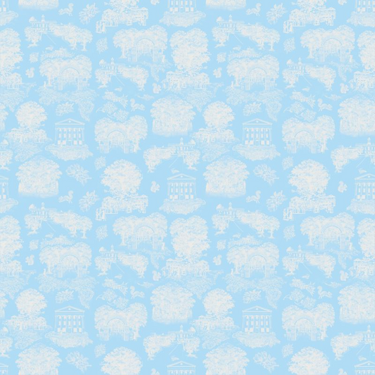 Oxford Toile Framed Print - Powder Blue