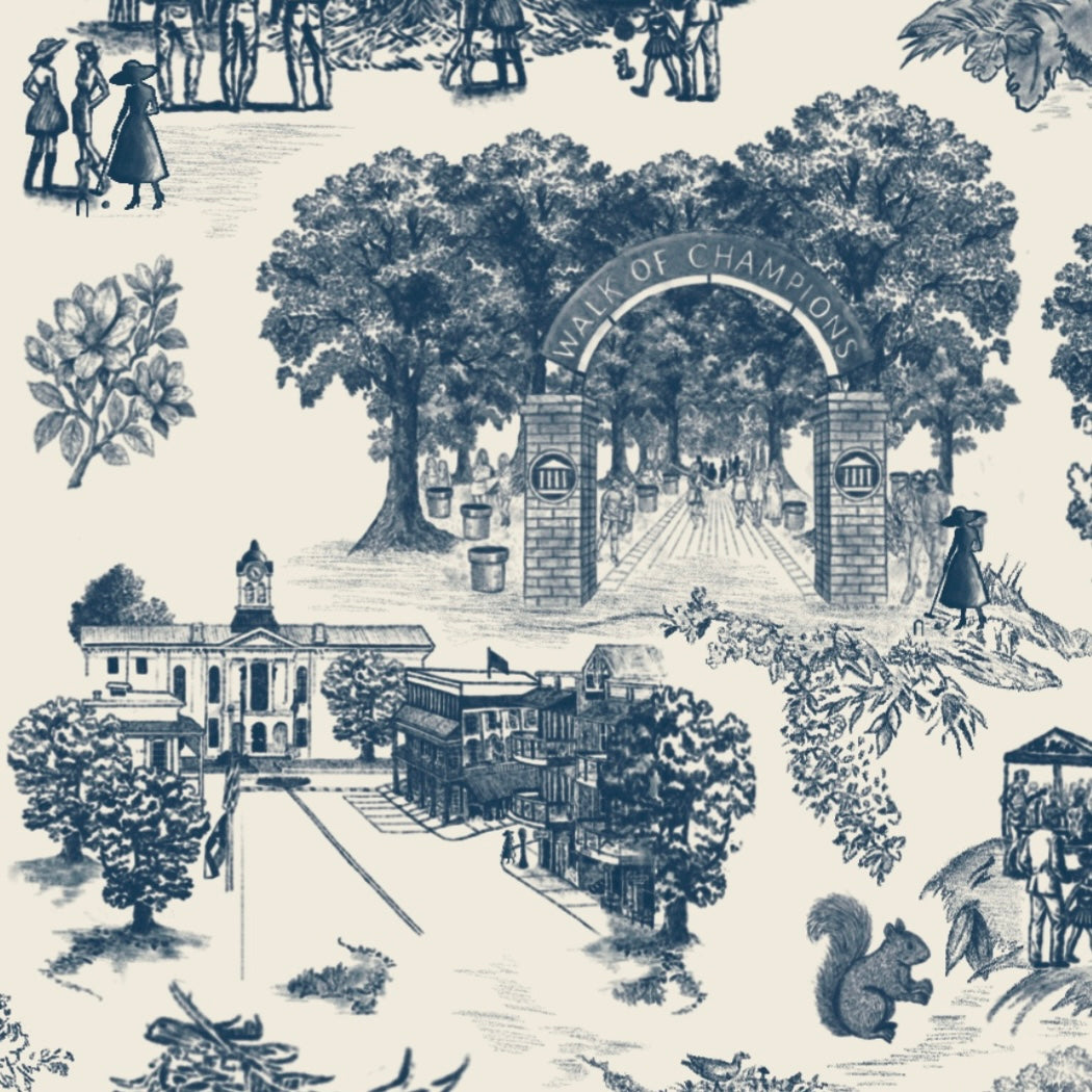 Oxford Toile Motif Print - Frame Set of 4