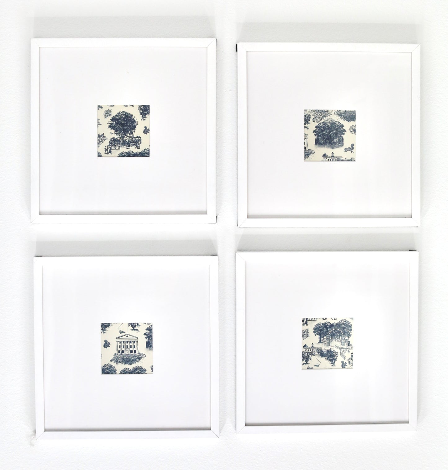 Oxford Toile Motif Print - Frame Set of 4