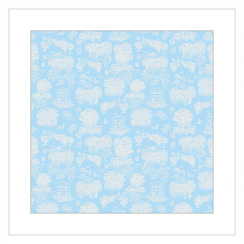 Oxford Toile Framed Print - Powder Blue