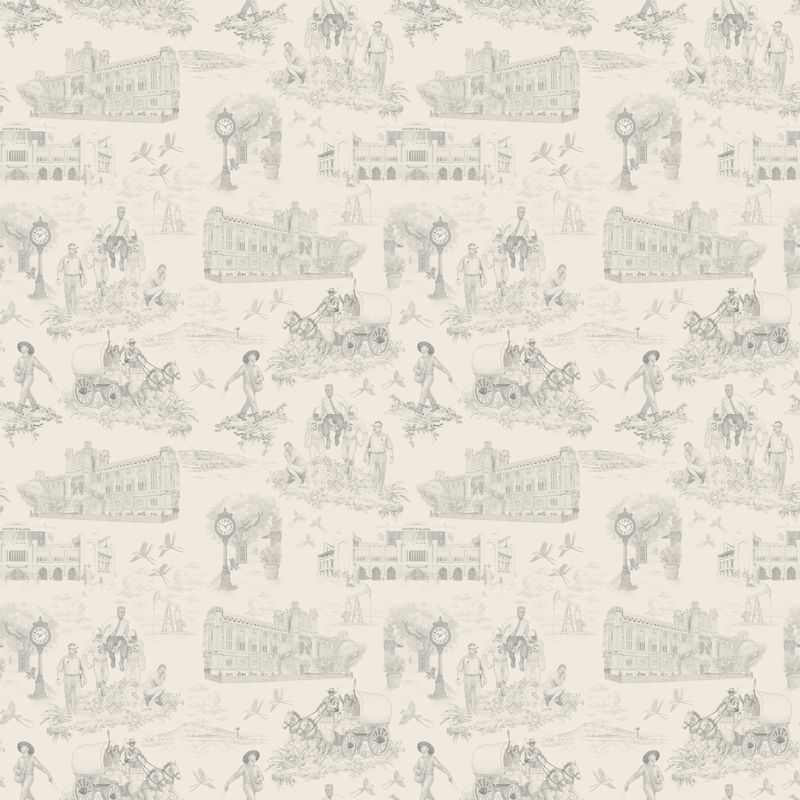 Norman Toile Print - Cream & Slate