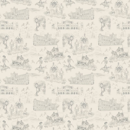 Norman Toile Print - Cream & Slate