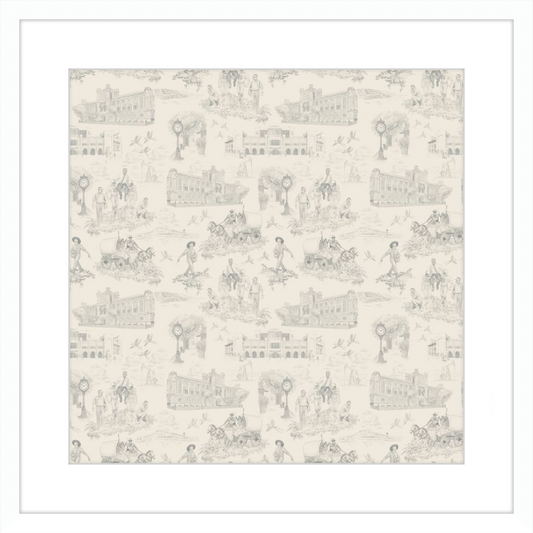 Norman Toile Print - Cream & Slate