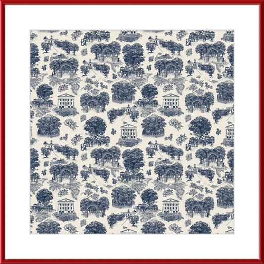 Oxford Toile Framed Print - Red