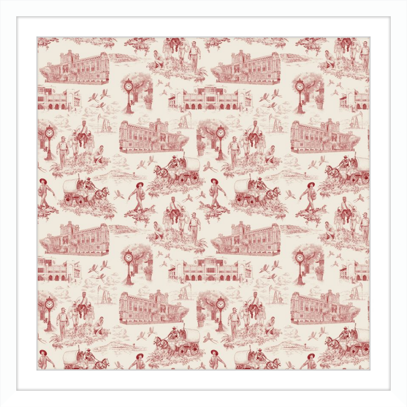 Norman Toile Print - Crimson