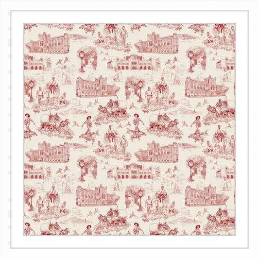 Norman Toile Print - Crimson