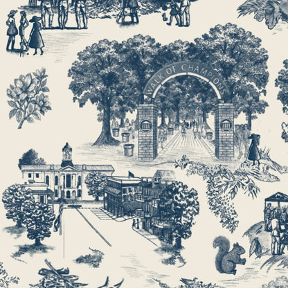 Oxford Toile Motif Print - Frame Set of 4