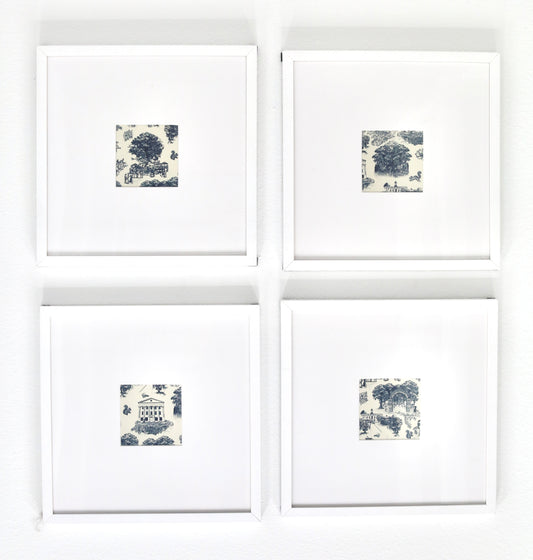 Oxford Toile Motif Print - Frame Set of 4