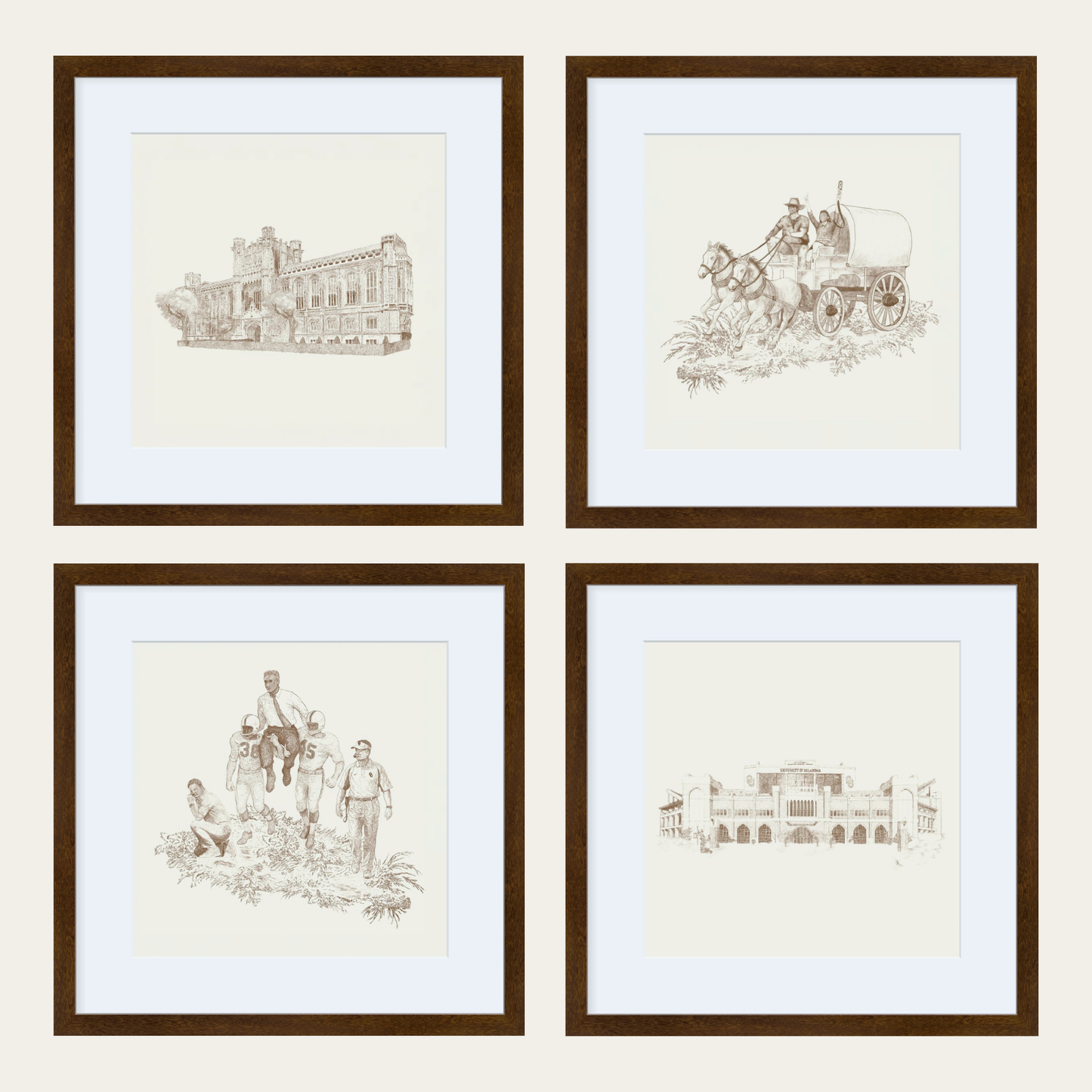 Norman Toile Motif Print - Frame Set of 4