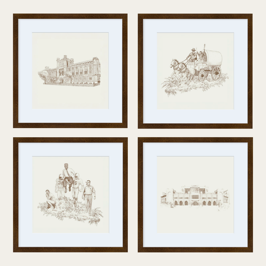 Norman Toile Motif Print - Frame Set of 4