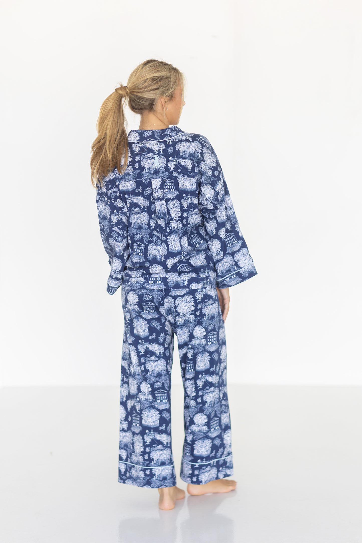 The Sunday Morning Pajama Pants Set - Oxford Toile